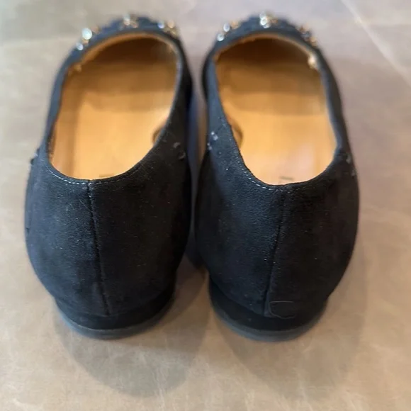 Sesto Meuuci Black Suede Embellished Slip-On Loafers Size 8 - Picture 6 of 12
